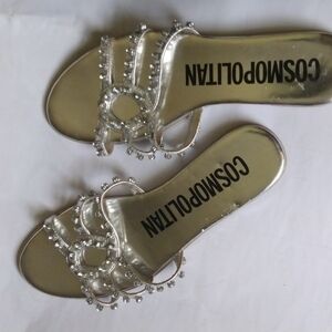 Cosmopolitan silver slipper sandals 8